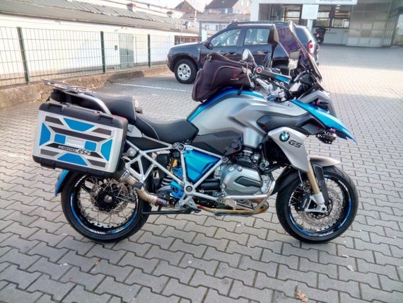 Motorrad Felgenaufkleber Aufkleber Set r1200 GS Felgenband Streifen  Rennmotorrad für BMW R1200GS Adventure Motorrad Laminiert Blau Weiß -  .de