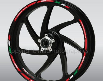 Motorcycle wheel stickers decals rim tape stripes motorbike for Ducati Panigale V2S Red Laminated
