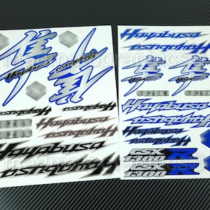 2 onderdelen motor kuip helm stickers racebaanfiets graphics stickers voor SUZUKI Hayabusa GSX 1300R gsx 1300 R blauw gsx-r gelamineerd