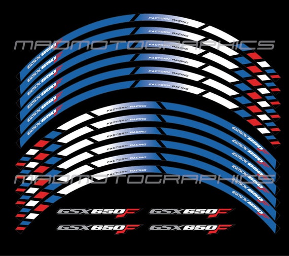 Autocollant Décalcomanie Pour Jante De Moto Suzuki GSX650F - Stratifié, Neuf, Fabriqué En France
