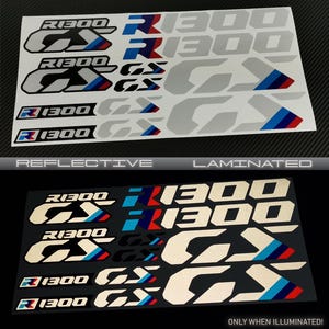 Set di adesivi riflettenti per motociclette per grafica di borse laterali per casco BMW R1300 GS