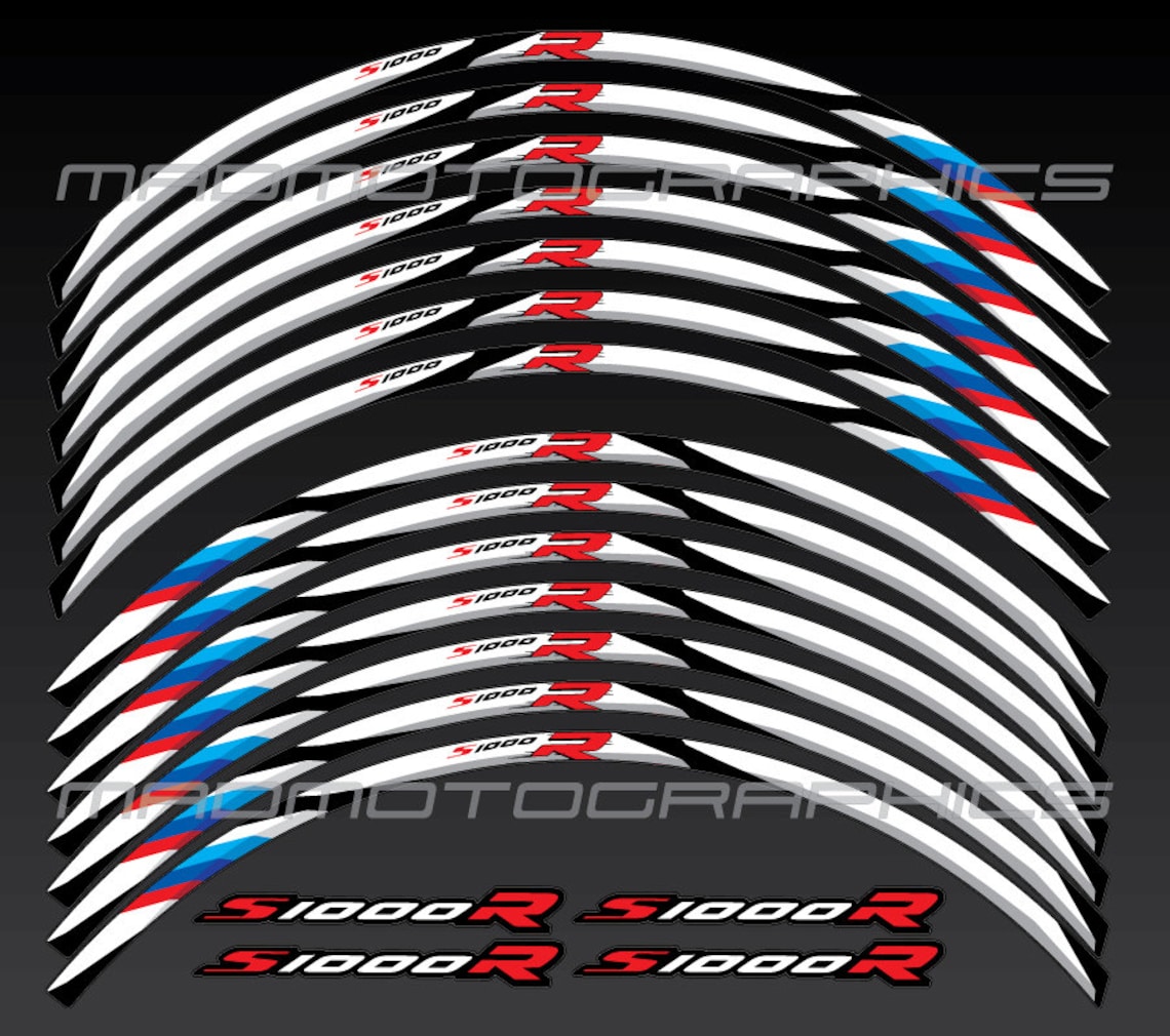 Reflective Motorcycle Wheel Stickers Decals Set Rim Tape Etsy