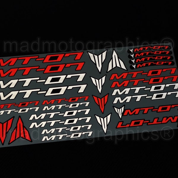 SpinningStickers Rim Tape For Yamaha MT-07 MT07 – 17" Wheel Stickers, Glossy Vinyl Decals
