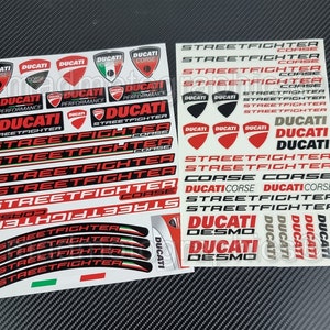 2 parti adesivi per casco carenatura moto decalcomanie grafiche per bici da pista per DUCATI Streetfighter V2 V4 laminato