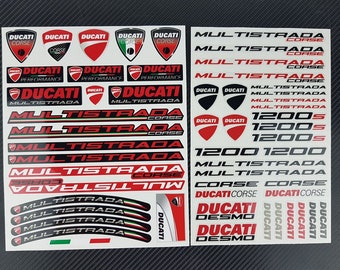 2 pièces autocollants de casque de carénage de moto autocollants graphiques de vélo de piste pour DUCATI Multistrada 950 1200 V2 V4 laminé