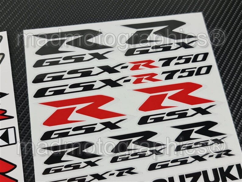 2 Parts motorcycle fairing helmet stickers race course bike graphics decals for SUZUKI GSX-R750 gsxr 750 Red Blue gsx-r Laminated image