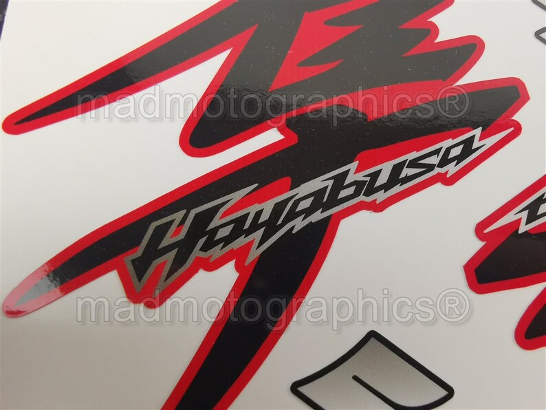 2 Parts motorcycle fairing helmet stickers race course bike graphics decals for SUZUKI Hayabusa GSX-R1300 gsxr 1300 Red gsx-r Laminated image