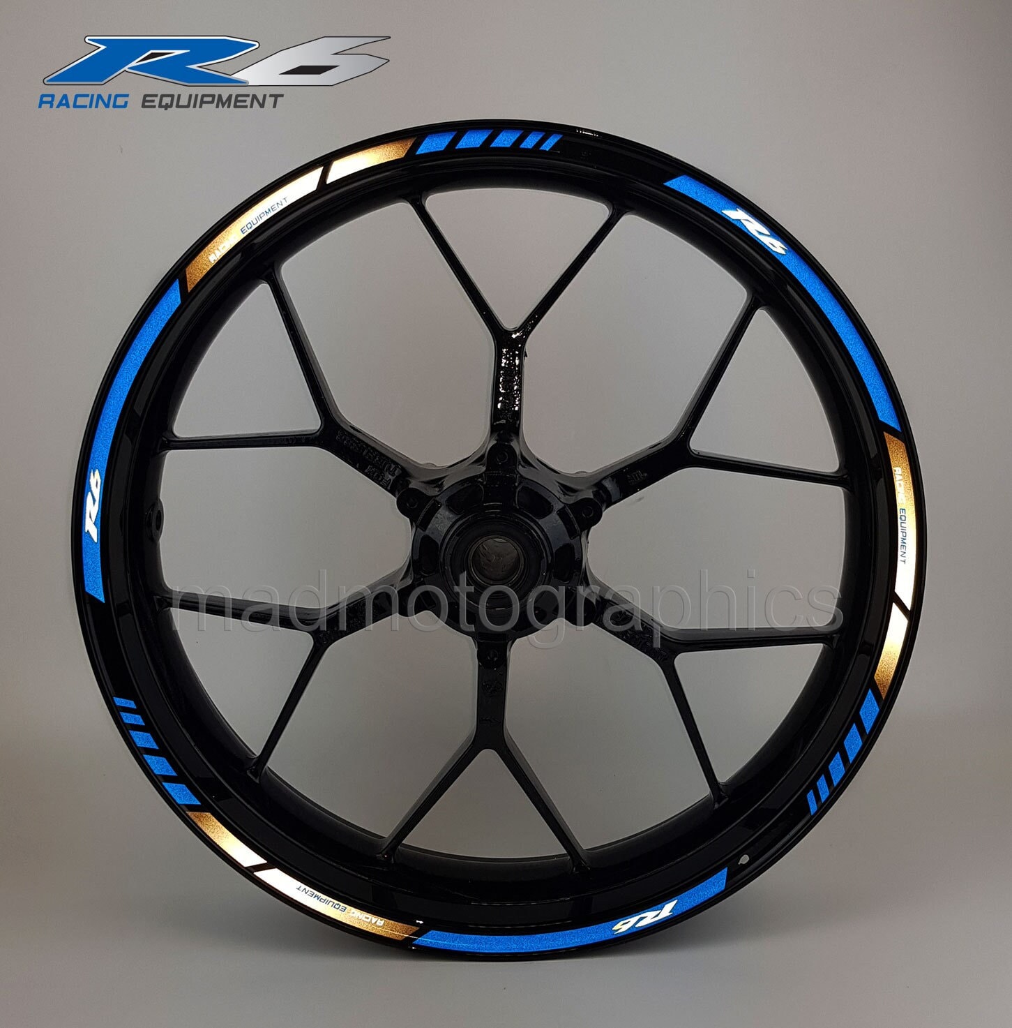 Amazon.com: MC MOTOPARTS Blue Wheel Rim Stripe Stickers ZZDX