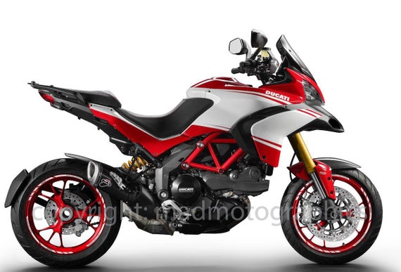 Autocollants noirs et rouges pour les panneaux latéraux - Ducati Multistrada ENDURO 1200 / 1260