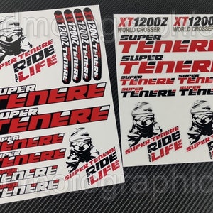 2 piezas de pegatinas para alforjas de casco de carenado de motocicleta, calcomanías gráficas para bicicletas de aventura y turismo para Yamaha XT1200Z Super Tenere laminadas