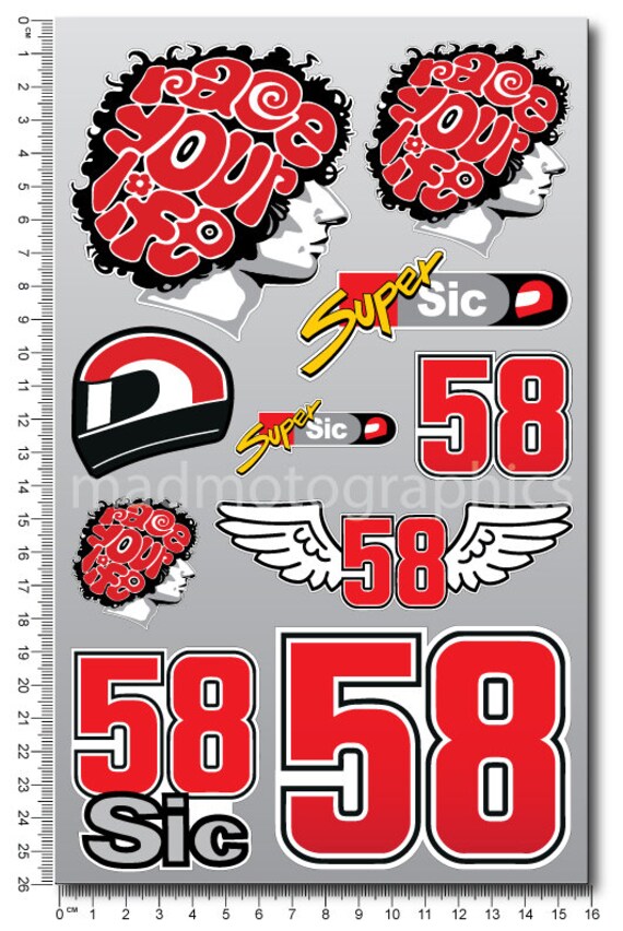 MARCO SIMONCELLI Adesivo Auto - #58 MotoGP Numero 58 Insegna - Foto 7