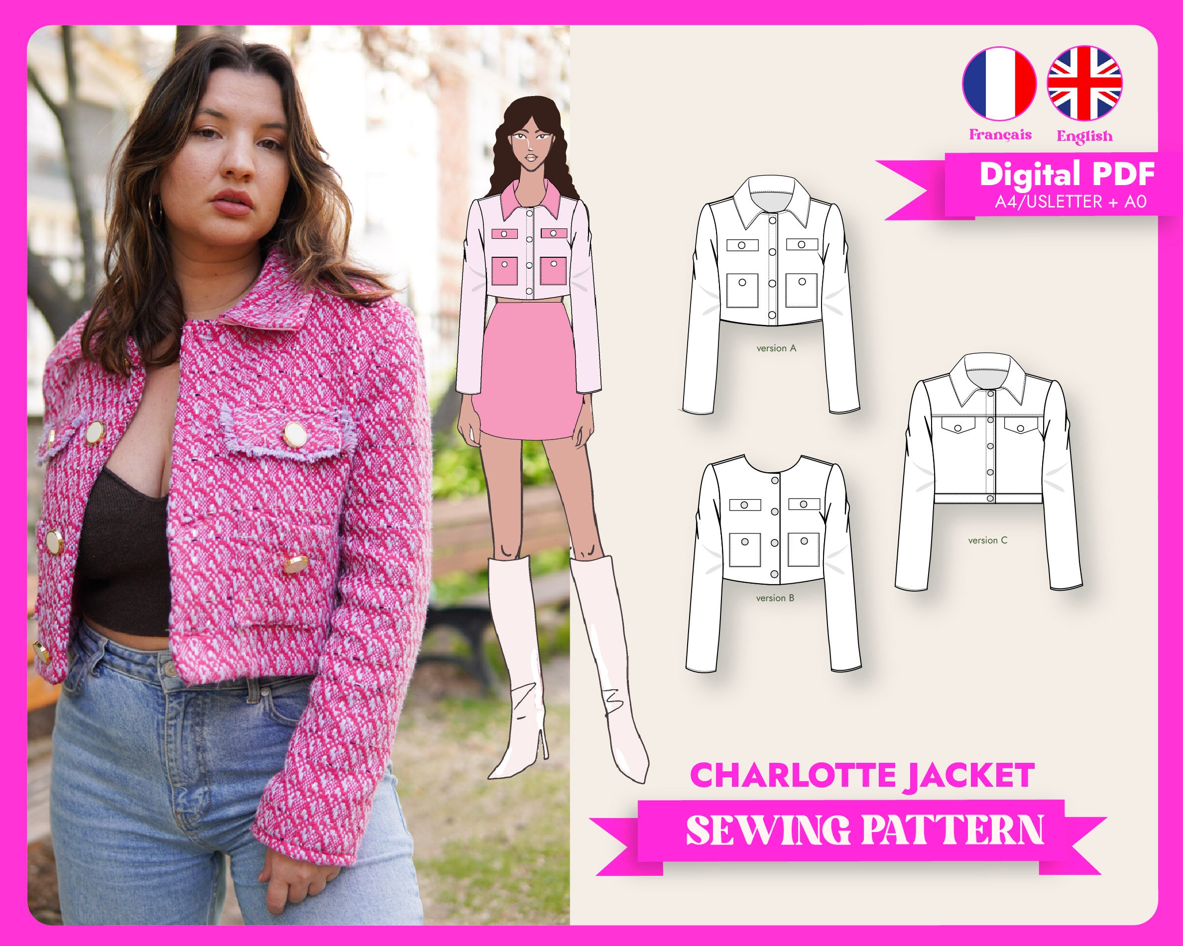 Tweed Jacket Pattern - Etsy