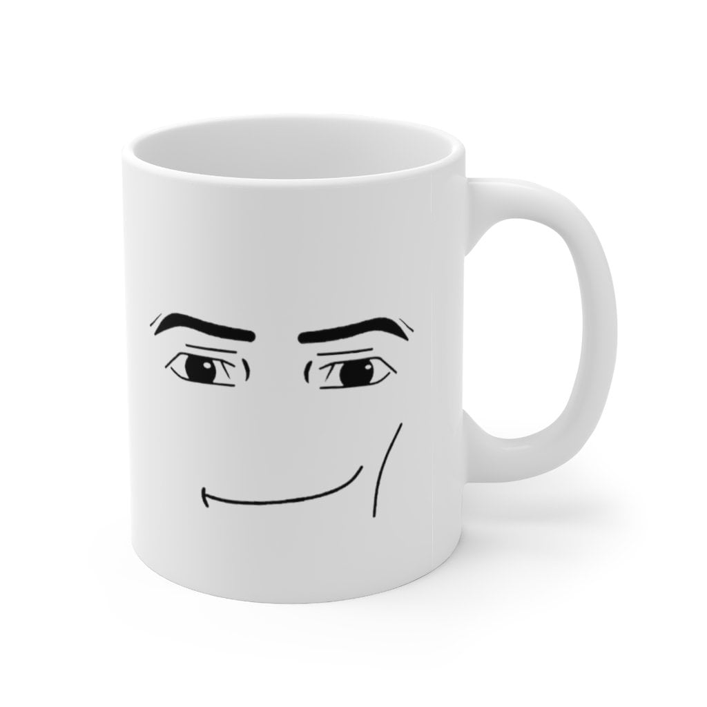 Get your morning started with the Roblox Man Face Cup - BigBuckle