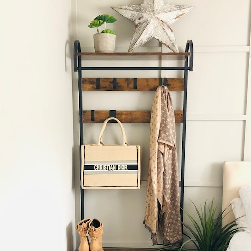 Hall Tree Hat and Coat Stand Hallway Shoe Rack Storage Etsy UK