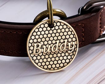 Engraved Brass Dog Tag, Dog Name Tag, Cat Name Tag, Customized Pet Tag, Personalized Gift for Dog & Cat Lovers, Quality Dog Tag, Pet ID Tag