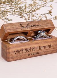 Personalized Wedding Ring Box, Custom Wood Ring Box, Engagement Ring Box Ring Bearer, Double Slot Ring Box Proposal, Engraved Ring Holder