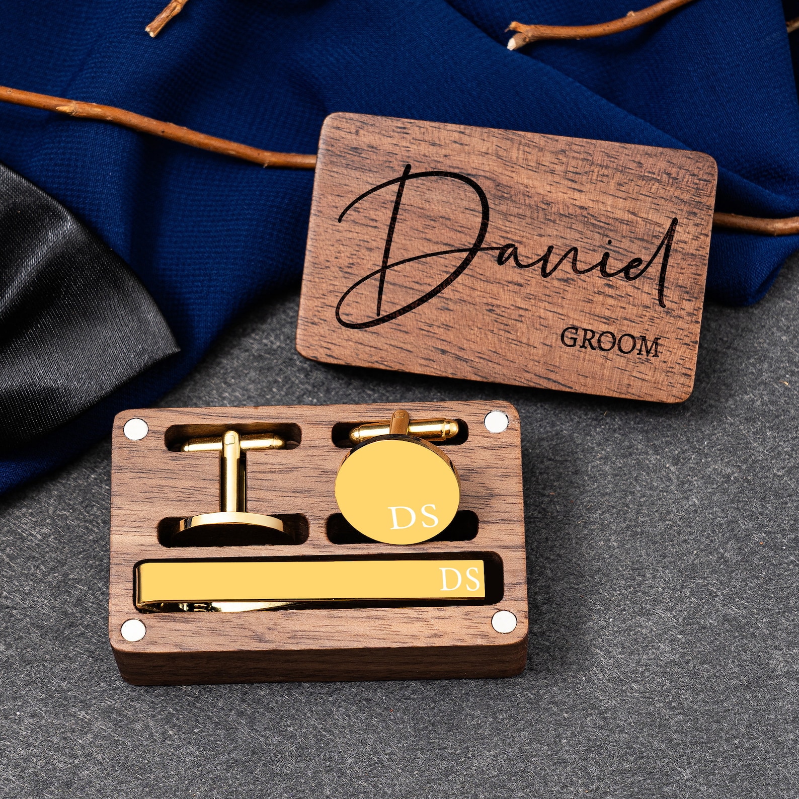 Personalized Cuff Links Box With Custom Design, Engraved Cufflinks ...