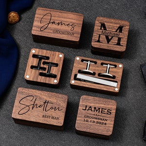 Personalized Cufflinks, Groomsmen Gifts, Engraved Cufflinks, Groomsmen Proposal, Groomsman Cuff Links & Tie Clip Set, Bachelor Party Gift