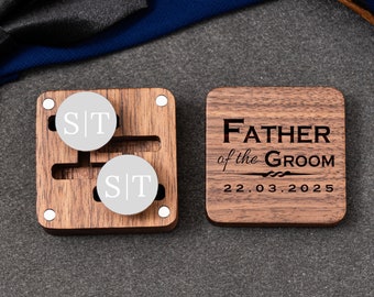 Father of the Bride Gift, Father's Day gift, Personalized Wedding Day Cufflinks, Custom Father of the Groom Gift, Gifts from Bride