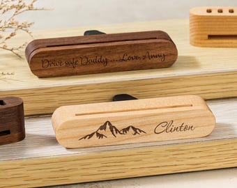 Personalized Engraving Wooden Aromatherapy Diffuser, Custom Vent Diffuser for Him, Gift for Husband, Car Driver Gift, Stylish Car Accessory
