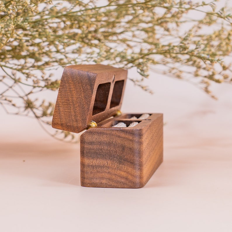 Personalized Wedding Ring Box Wide Wood Double Ring Box Ring Etsy