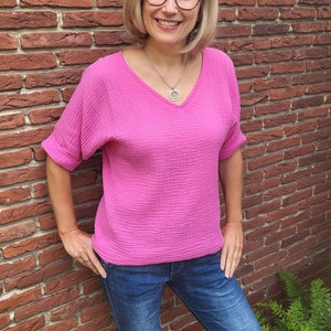 Farbauswahl - Gr.XS - XXXXL - Gr.34 - Gr.50 - Modell Romy - blouse - women - Musselinbluse Bluse - Musselin -  Damen - Musselinshirt