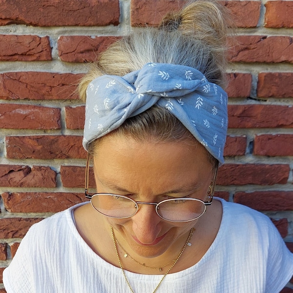 FARBAUSWAHL Haarband mit Draht, Musselin,Onesize,zum selber binden, für alle Kopfgrößen, plus gratis Geschenk