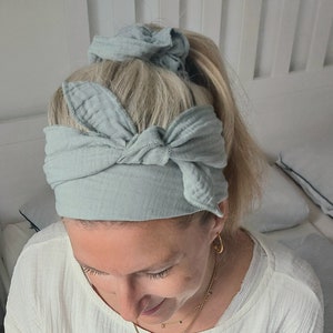 Hair band, choice of colors, muslin, one size, to tie yourself, for all head sizes, plus free gift