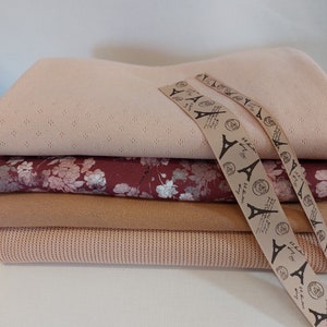 Fabric package jersey sweat fabrics DIY sewing package nature rose berry children's fabrics plus free gift image 5