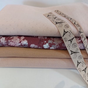 Fabric package jersey sweat fabrics DIY sewing package nature rose berry children's fabrics plus free gift image 3