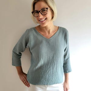 Farbauswahl - Gr.XS - XXXXL - Gr.34 - Gr.50 - Modell Romy - blouse - women - Musselinbluse Bluse - Musselin -  Damen - Musselinshirt