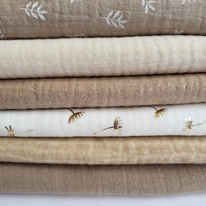 Fabric package muslin fabrics DIY sewing package muslin double gauze natural cream beige gold plus free gift