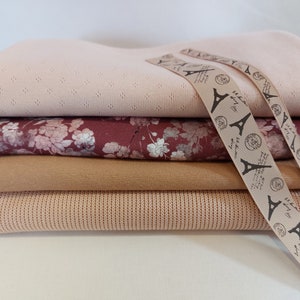Fabric package jersey sweat fabrics DIY sewing package nature rose berry children's fabrics plus free gift image 2