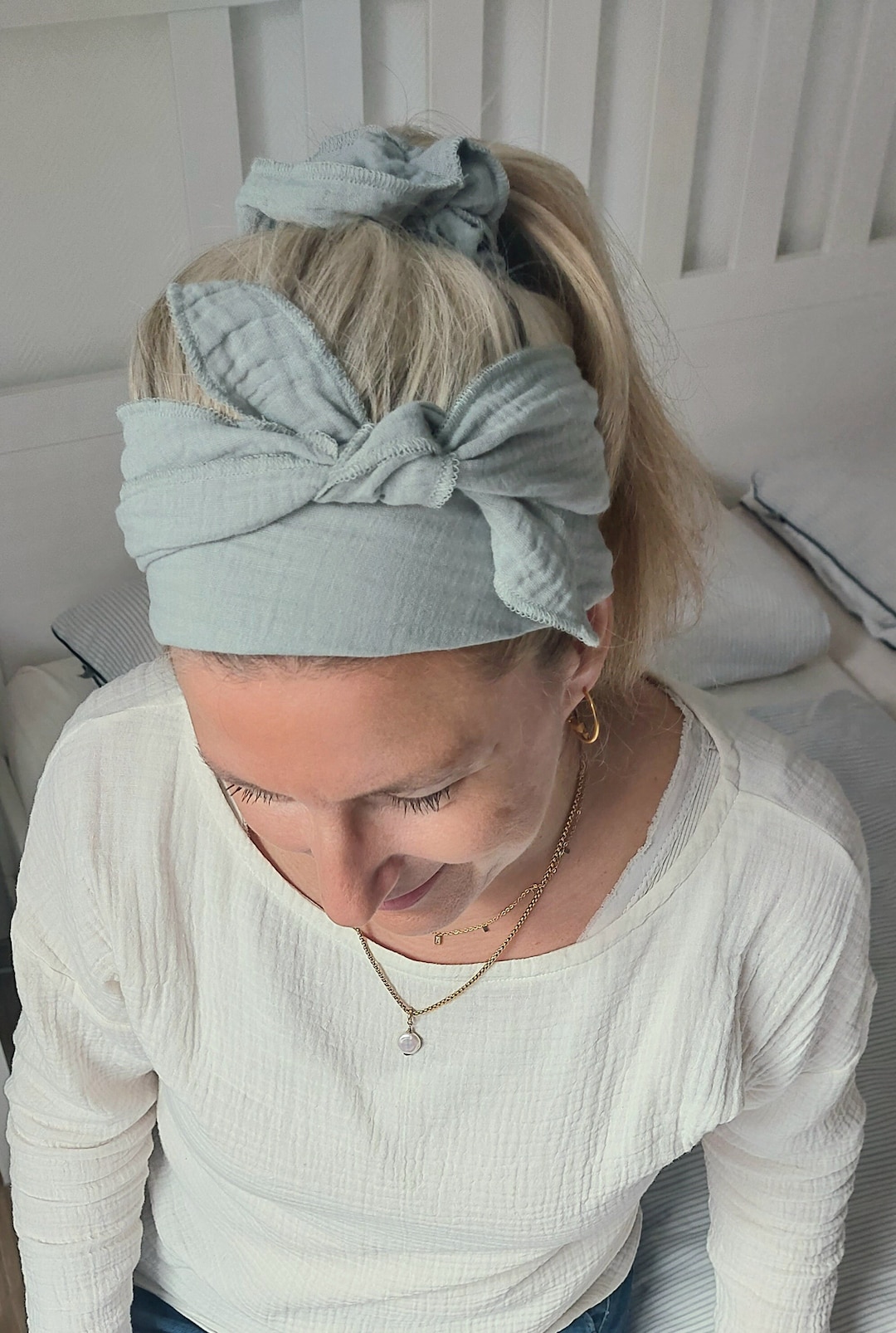 PinkZebra Baby Stirnbänder 3er Set | Bio-Musselin | Atmungsaktiv | Für Mädchen 0-12 Monate