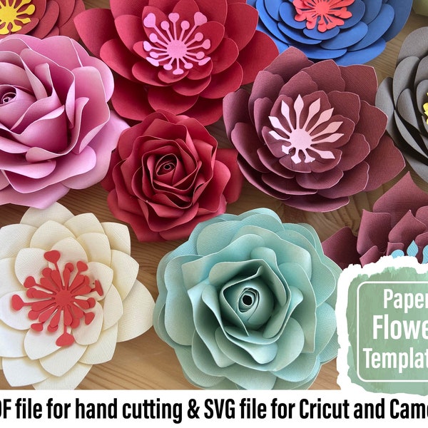 Paper Flowers Wall Decor, Paper Flower Template, SVG Paper Flowers, Diy Backdrop, Flower Centers, Flower PDF Pattern