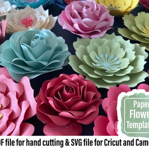 21 Giant Paper Flowers template SVG- Diy paper flowers template- Printable Templates