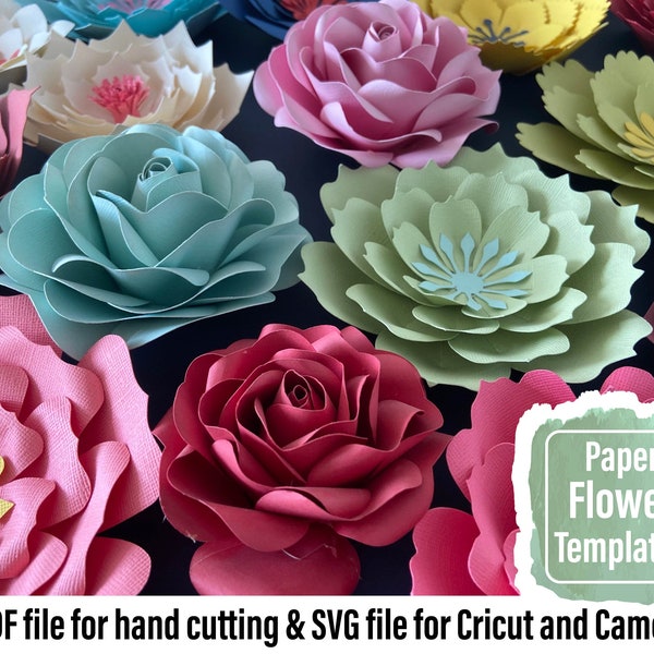 21 Giant Paper Flowers template SVG- Diy paper flowers template- Printable Templates 21 Giant Paper Flowers template SVG- Diy paper flowers template- Printable Templates