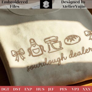 Sourdough Dealer Embroidery Design, Baking Embroidery File, Bread Lover Machine Embroidery Pattern | Kitchen Quote Stitch Design