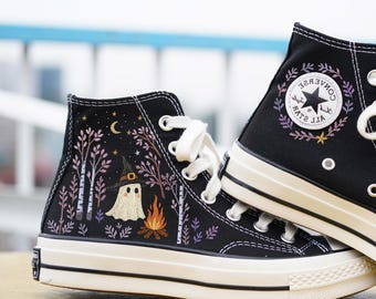 Converse de fantasmas bordados: zapatillas de Halloween personalizadas