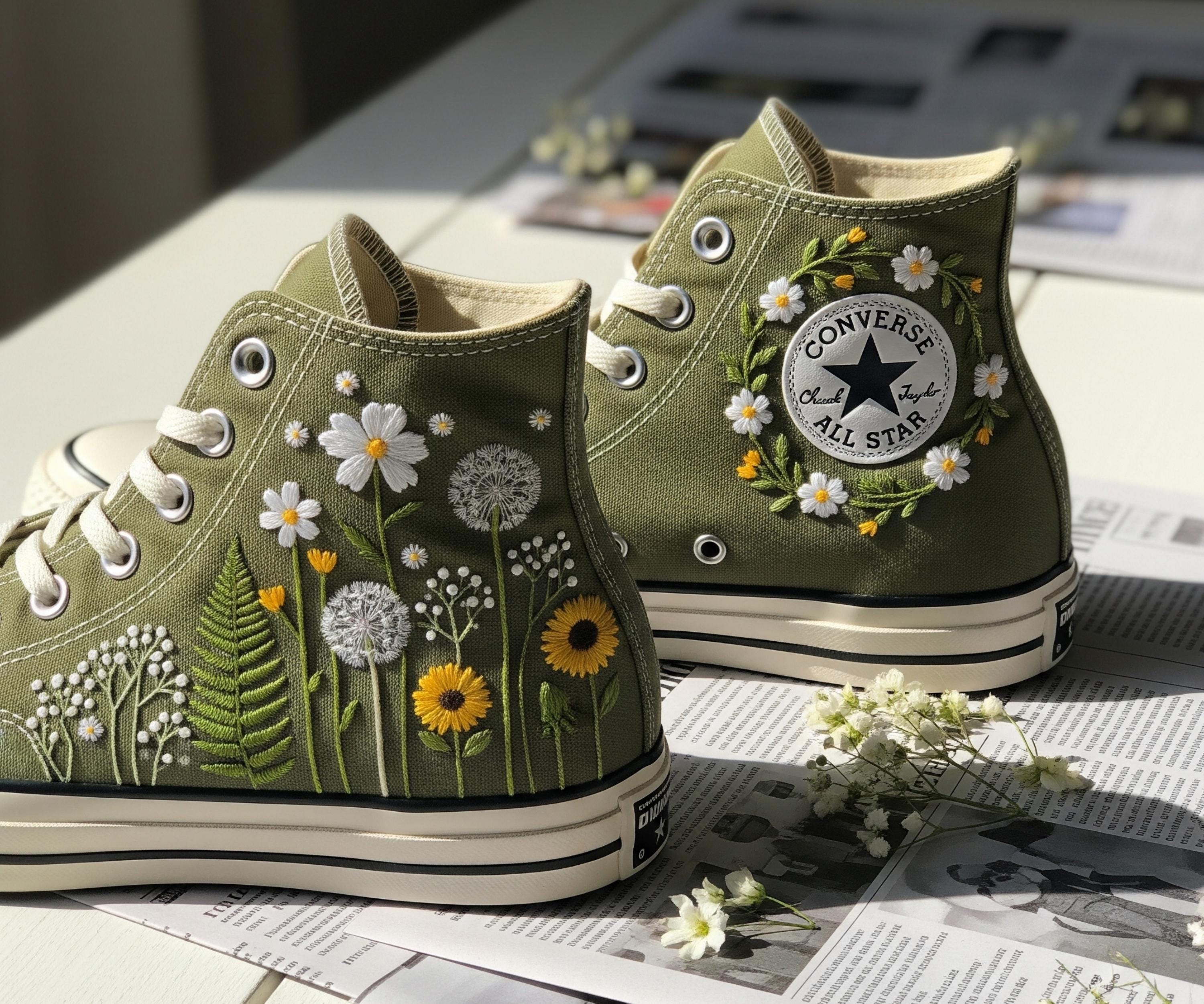 Custom Sunflower Converse - Etsy