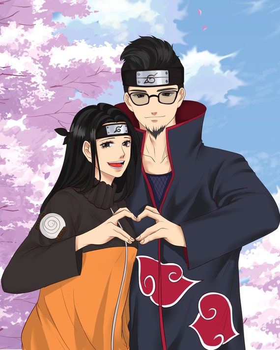 Custom Couple Anime Portrait Cute Couple Drawing Anime Style 