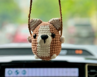 Corgi Car Hanger Crochet Pattern: Amigurumi Doll Decor (PDF Tutorial)