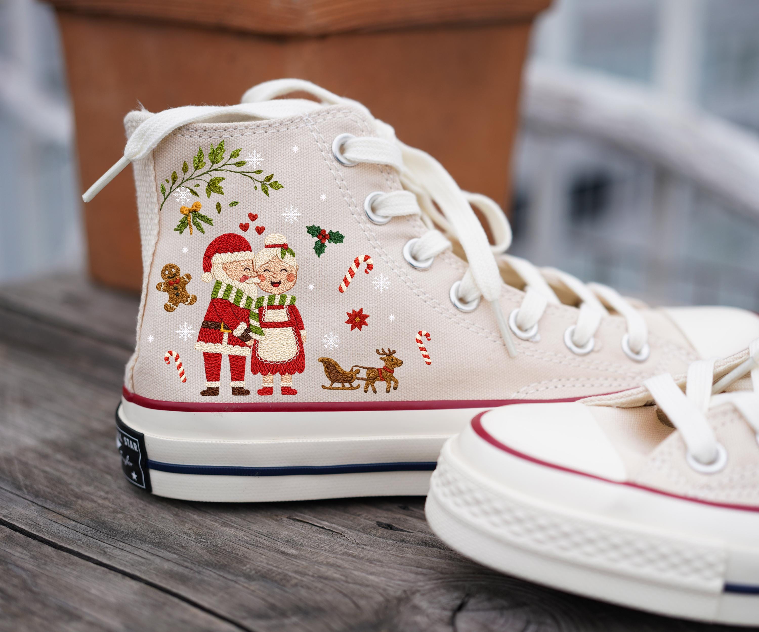 Santa Claus Converse - Etsy
