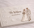 Handmade Embroidered Linen Wedding Guest Book, Personalized Keepsake, Custom Book product logo