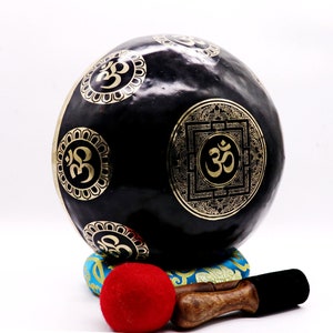 Spiritual 11 inches Special Om Carving Singing Bowl From Nepal-Meditation Bowl-Tibetan Singing Bowl- Blessing Bowls