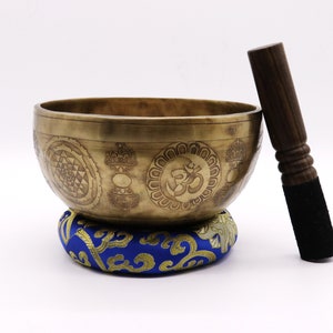 Spiritual 7 inches Special Om Carving Singing Bowl From Nepal-Meditation Bowl-Tibetan Singing Bowl- Blessing Bowls