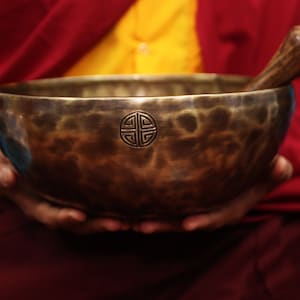 Spiritual 11 inches Full Moon Singing Bowl From Nepal-Meditation Bowl-Tibetan Singing Bowl- Blessing Bowls