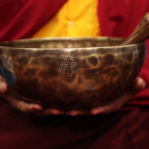 Spirituele 11 inch volle maan klankschaal uit Nepal-meditatiekom-Tibetaanse klankschaal- zegenschalen