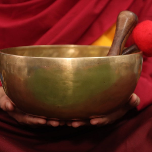 10 inches Antique Dim Color Spiritual Singing Bowl From Nepal-Meditation Bowl-Tibetan Singing Bowl- Blessing Bowls
