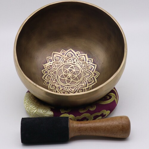7 inches Mantra Carving Spiritual Singing Bowl shops From Nepal-Meditation Bowl-Tibetan Singing Bowl- Blessing Bowls-Free Mala